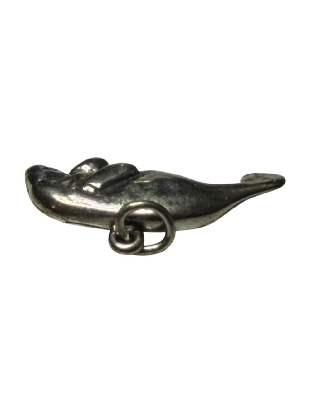 Vintage Sterling Silver Manatee Pendant Charm sea Cow Souvenir - Picture 2 of 5
